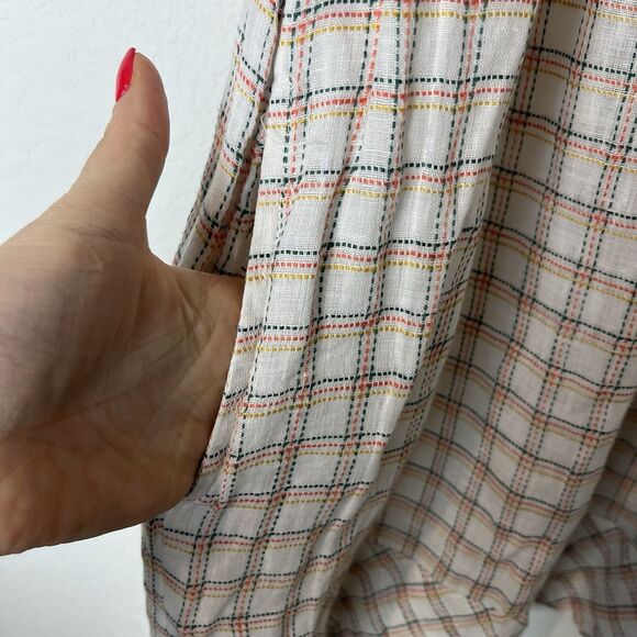 Faherty Women's Crispin Windowpane Smocked Lola Dress Size Small 217 - Picture 3 of 8